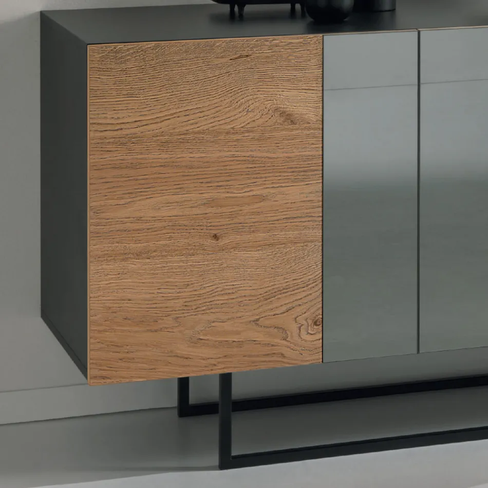 Bufe melamine me 3 dyer lisi dhe pasqyrë Prodhuar në Itali - Romina Viadurini