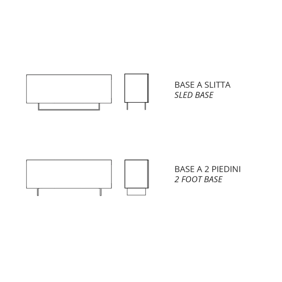 Bufe melamine me 3 dyer lisi dhe pasqyrë Prodhuar në Itali - Romina Viadurini