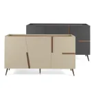 Madia në Melaminë dhe Mdf me Inserte Laminate Prodhuar në Itali - Gordita Viadurini