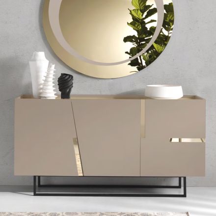 Madia në Melaminë dhe Mdf me Inserte Laminate Prodhuar në Itali - Gordita Viadurini