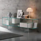 Bufe xhami me tre sirtarë, dizajn elegant, i prodhuar në Itali - Senera Viadurini