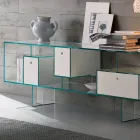 Bufe xhami me tre sirtarë, dizajn elegant, i prodhuar në Itali - Senera Viadurini