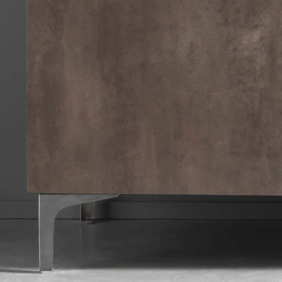 Sideboard moderne me tre dyer në bronz ose melamine gri të bëra në Itali - Clemente Viadurini