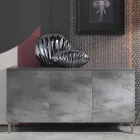 Sideboard moderne me tre dyer në bronz ose melamine gri të bëra në Itali - Clemente Viadurini