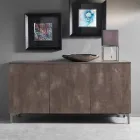 Sideboard moderne me tre dyer në bronz ose melamine gri të bëra në Itali - Clemente Viadurini