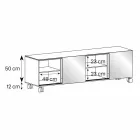 Tabela anësore moderne në rrotat e qelqit të tymosur dhe top qeramike e prodhuar në Itali - Sciocca Viadurini