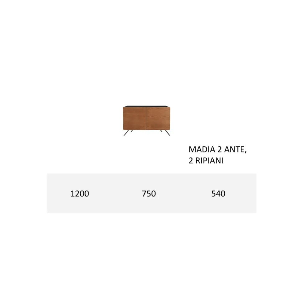 Bordi i dhomës së ndenjes nga Mdf dhe Dru i Ngurtë me 2 ose 3 Dyer Prodhuar në Itali - Dhoma Viadurini