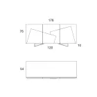 Kompleksi i dhomës së ndenjes me 3 dyer mdf të lakuar me futje qeramike - Imperio Viadurini