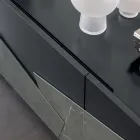 Kompleksi i dhomës së ndenjes me 3 dyer mdf të lakuar me futje qeramike - Imperio Viadurini