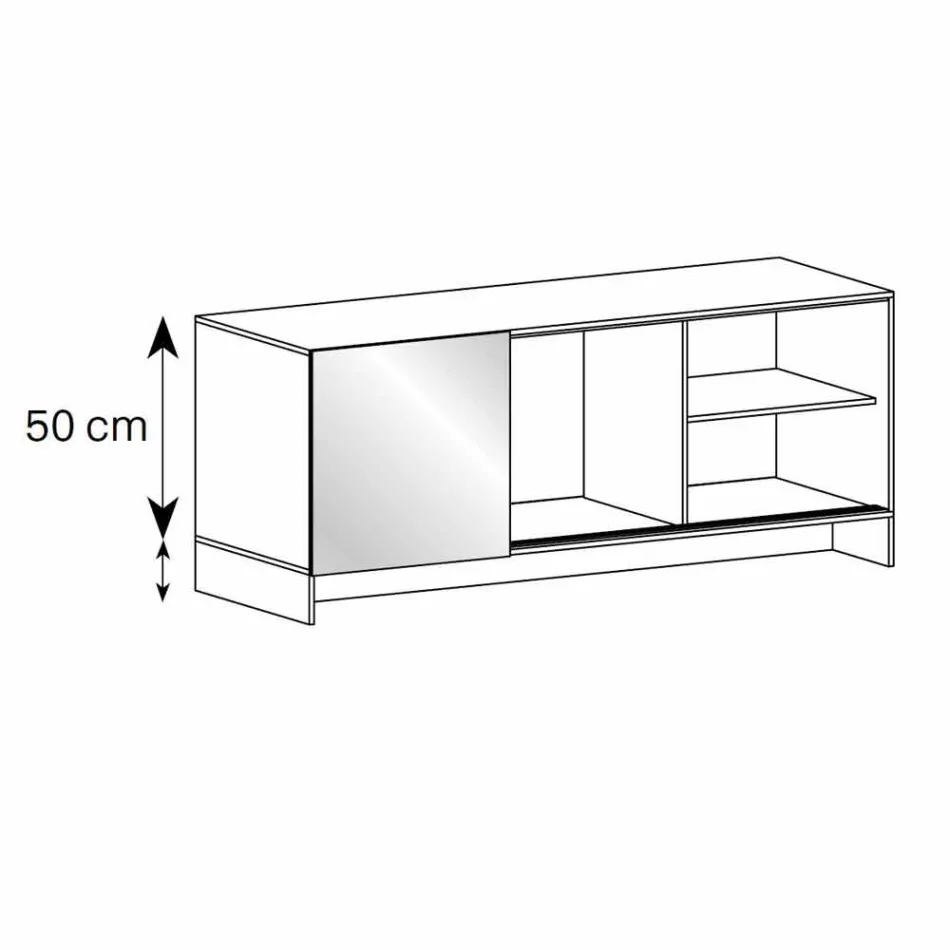 Salloni anësor i dhomës së ndenjes prej qelqi të tymosur me dyer të pasqyruar prej bronzi të bëra në Itali - Silly Viadurini