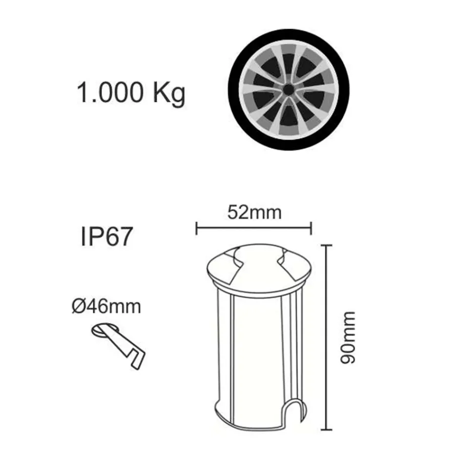 Shënues për ndriçim LED i mbyllur në natyrë në 4 copë çelik inox - romb Viadurini