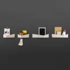 Dizajnoni raftin e murit në kompensatë dhe metal me raft pallto - Berema Viadurini