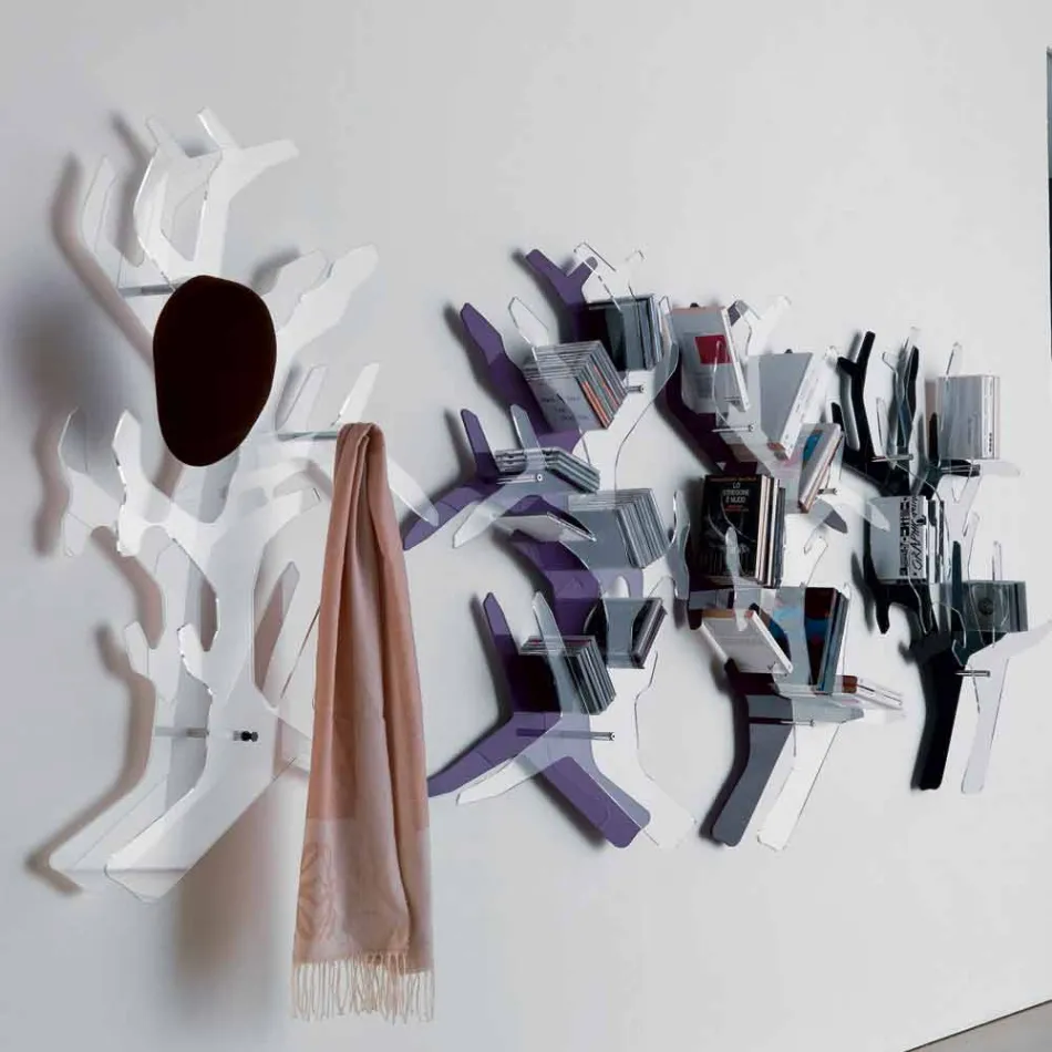 Raft muri pleksiglas me grepa pallto prodhuar në Itali - Neon Viadurini