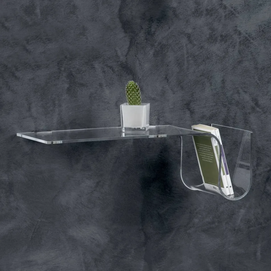 Raft i dizajnuar në kristal akrilik transparent Prodhuar në Itali - Teride Viadurini