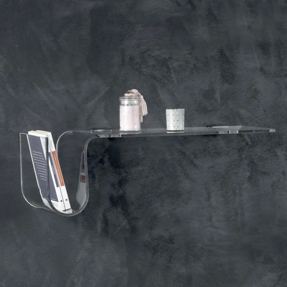 Raft i dizajnuar në kristal akrilik transparent Prodhuar në Itali - Teride Viadurini