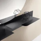 Raft Metalik me Dizajn Modern me Dy Rafte Horizontale - Miro Viadurini