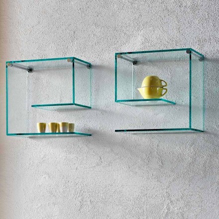 Raftet transparente të murit prej xhami Dizajn elegant e të gjithanshëm 2 copë - Roll Viadurini