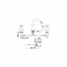 Përzierës klasik me 3 vrima në tunxh me krom të prodhuar në Itali - Zumbo Viadurini