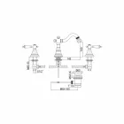 Përzierës me 3 vrima për bidet në modelin klasik të tunxhit prodhuar në Itali - Shelly Viadurini