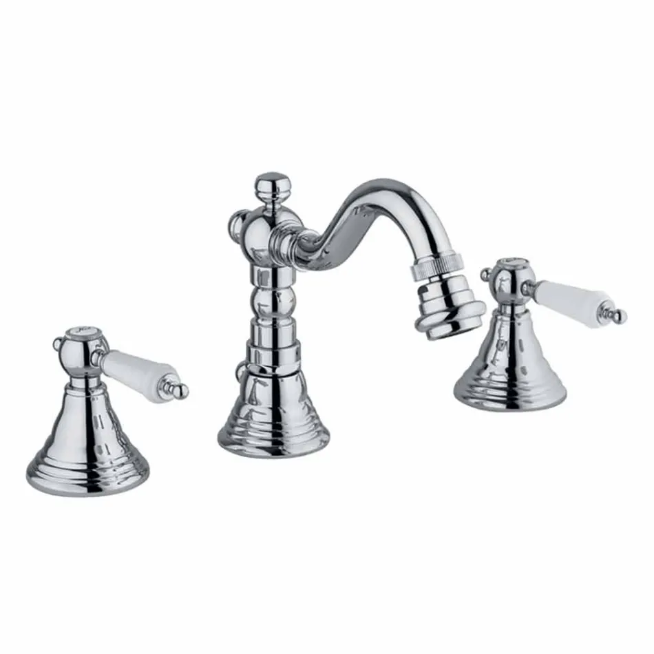 Përzierës me 3 vrima për bidet në modelin klasik të tunxhit prodhuar në Itali - Shelly Viadurini