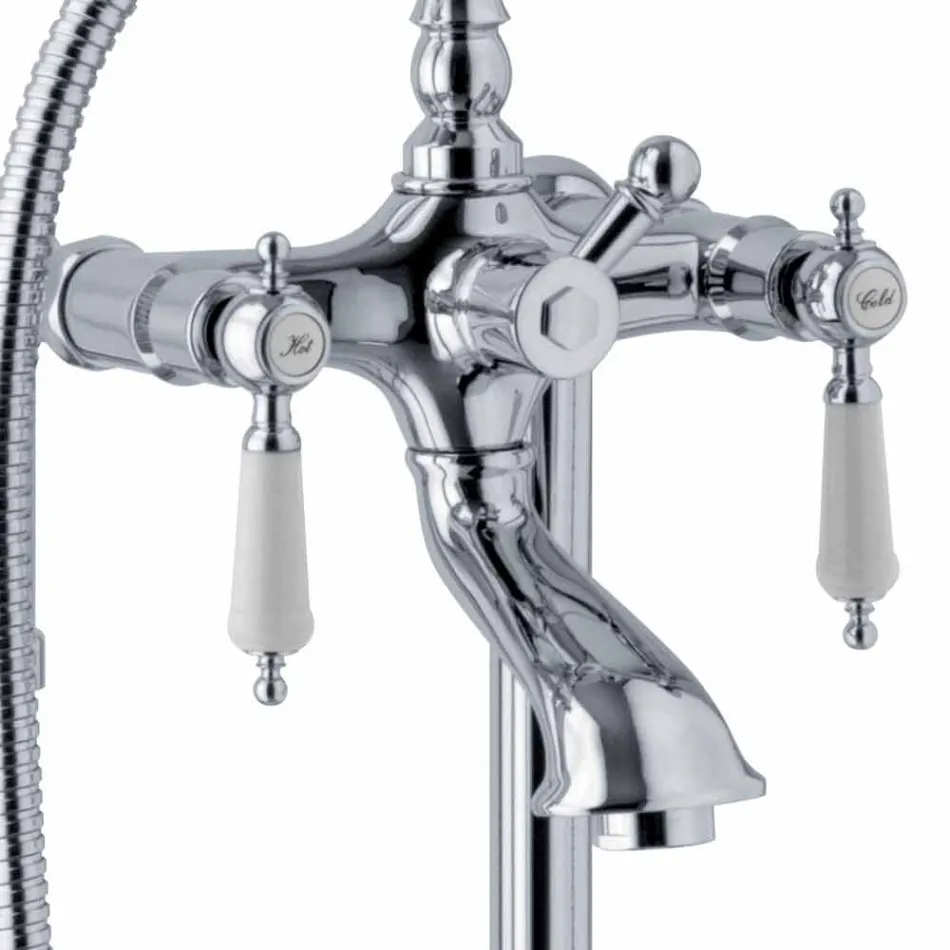 Mikser kolone për vaskë me dush në tunxh prodhuar në Itali - Shelly Viadurini