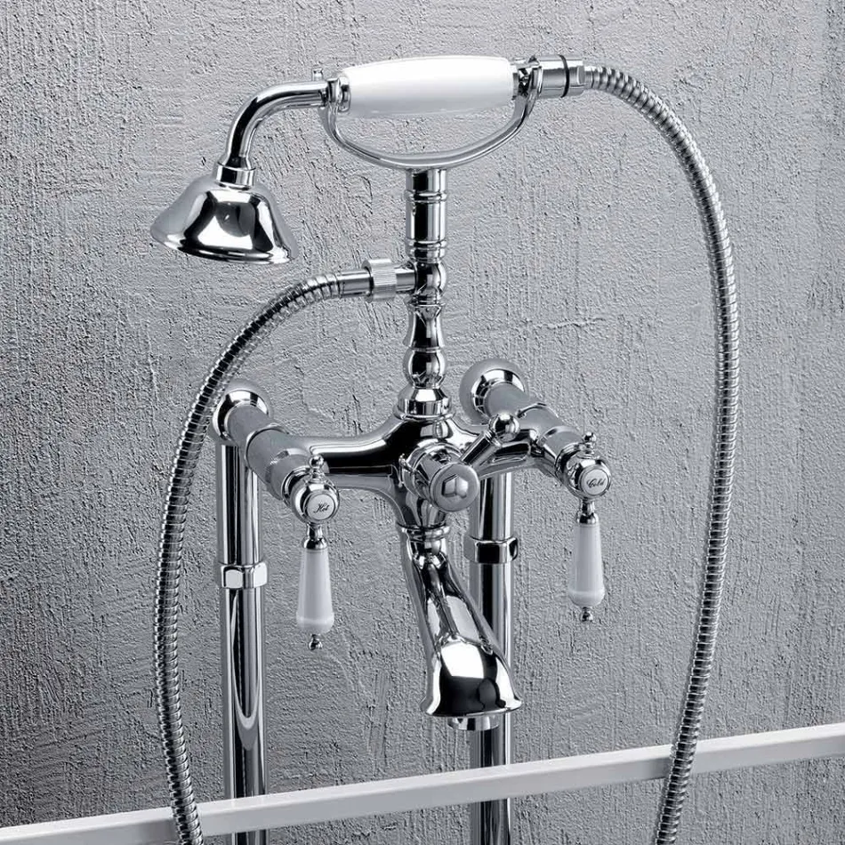 Mikser kolone për vaskë me dush në tunxh prodhuar në Itali - Shelly Viadurini