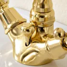 Përzierëse bidete me një vrima të stilit vintage në tunxh Prodhuar në Itali - Ursula Viadurini