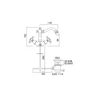 Përzierëse bidete me një vrima të stilit vintage në tunxh Prodhuar në Itali - Ursula Viadurini