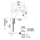 Miksere bidete stili klasik në tunxh i punuar me dorë me levë - Noriana Viadurini