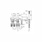 Përzierës vaske 4 vrima me grykë ujëvara prodhuar në Itali - Panela Viadurini