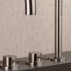 Përzierës banje me 4 vrima në kuvertë me grykë çeliku AISI 316L - Artigli Viadurini