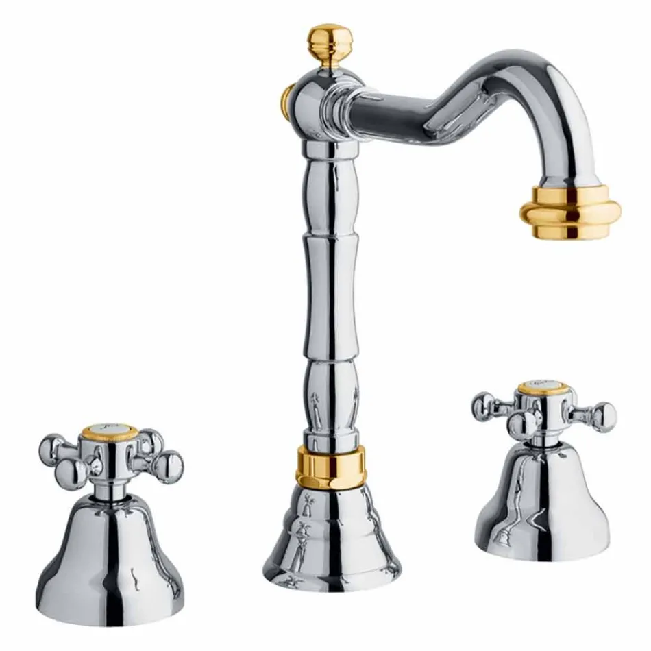 Përzierës klasik me 3 vrima për lavaman në tunxh prodhuar në Itali - Lisca Viadurini