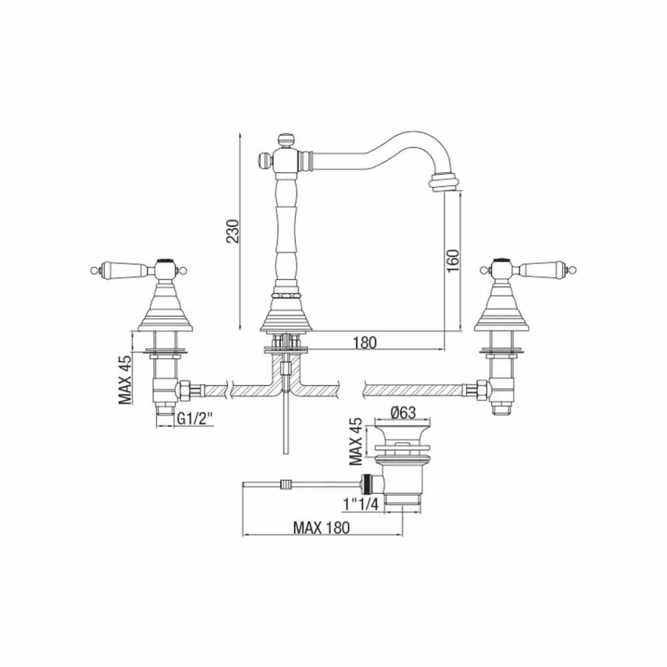 Përzierësi klasik me vrima prej bronzi, i prodhuar në Itali - Shelly Viadurini