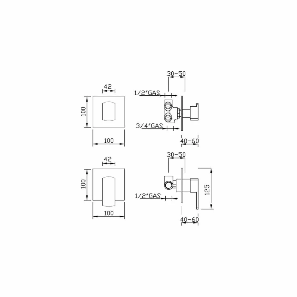 Mikser dushi me devijues me 5 drejtime Prodhuar në Itali - Sika Viadurini