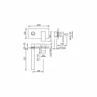 Mikser lavamani i montuar në mur për pjatë të vetme banjo prodhuar në Itali - Panela Viadurini