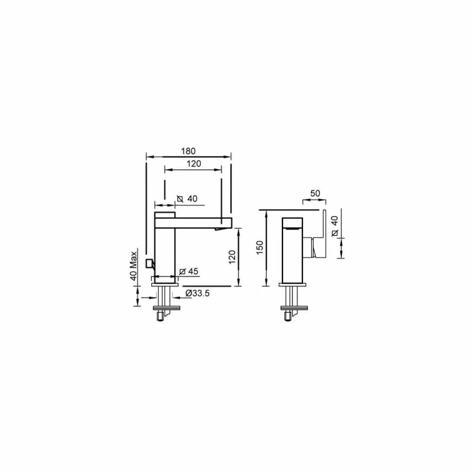Mikser pellgu banjo me levë anësore të Prodhimit në Itali - Panela Viadurini