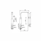 Përzierësi i lavamanit të banjës Dizajn i Lartë i kthyeshëm i kthyeshëm Prodhuar në Itali - Panela Viadurini