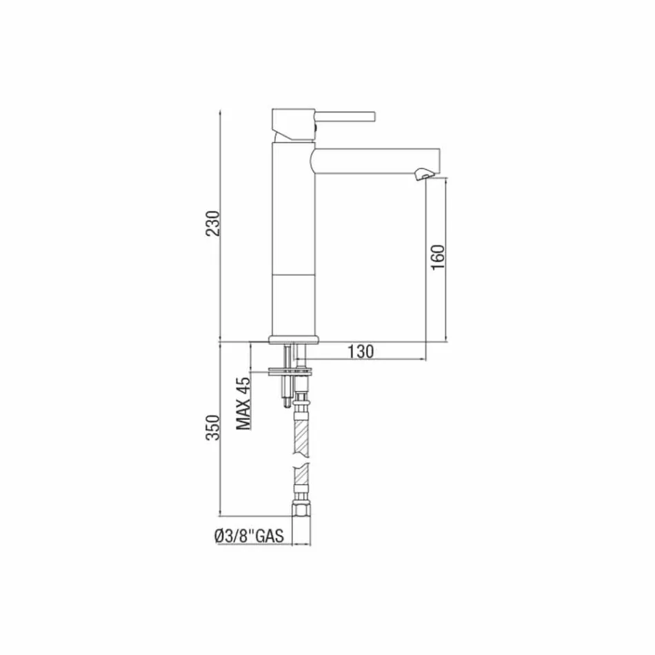 Përzierësi i Pellgut të Banjës në tunxh të Kromuar Pa Kullim Prodhuar në Itali - Ermia Viadurini