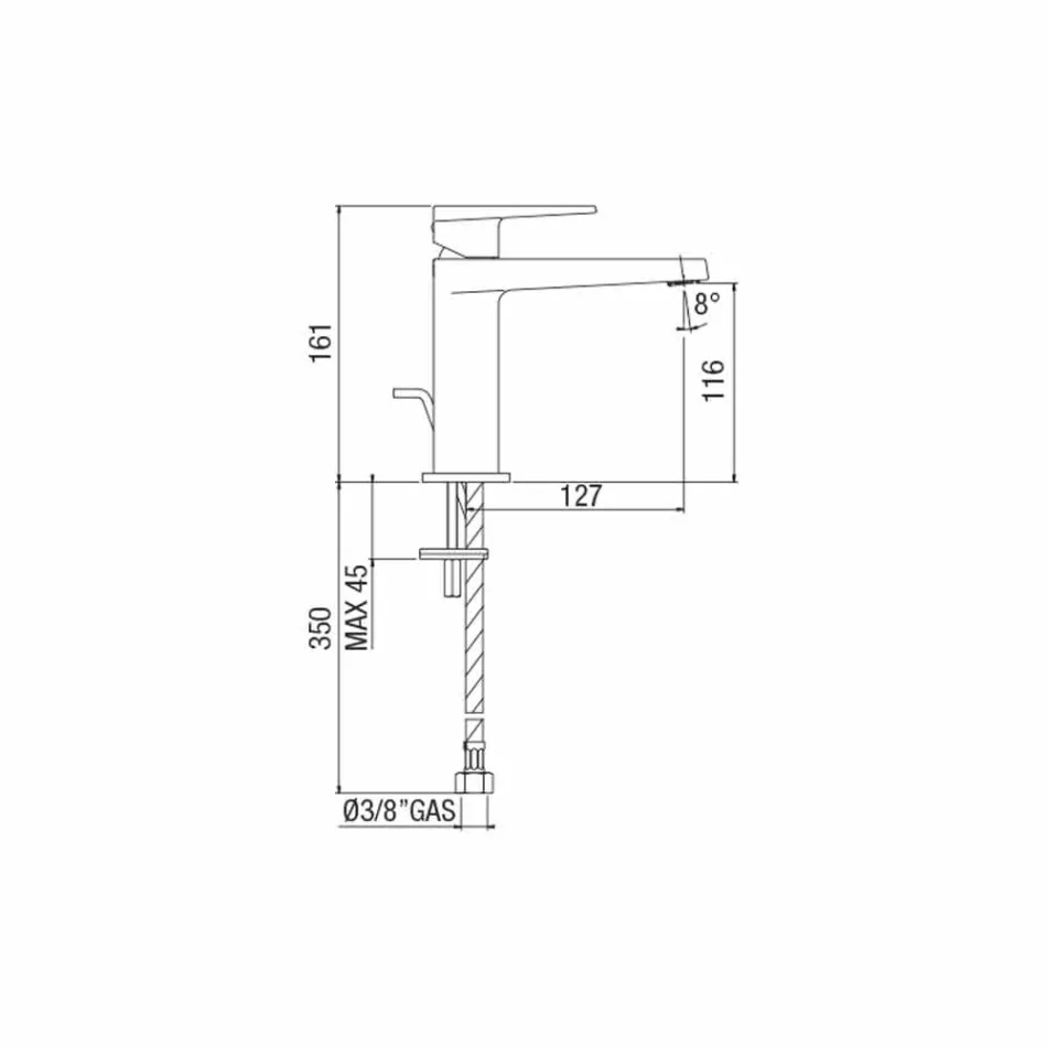 Mikser modern i lavamanit të banjës Prodhuar në Itali - Galla Viadurini