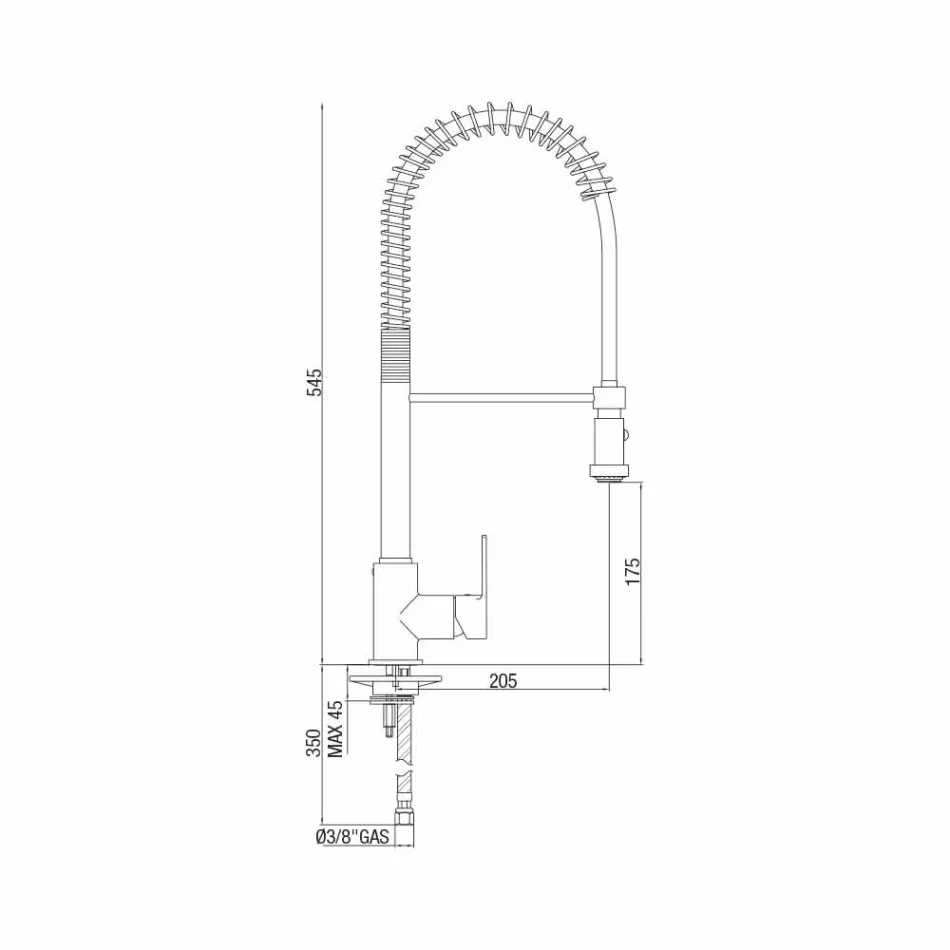 Mikser lavamani kuzhine me tub bronzi të rregullueshëm prodhuar në Itali - Cory Viadurini