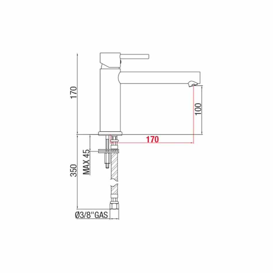 Përzierës pellgu bronzi me largësi qendrore 170 mm prodhim në Itali - Ermia Viadurini