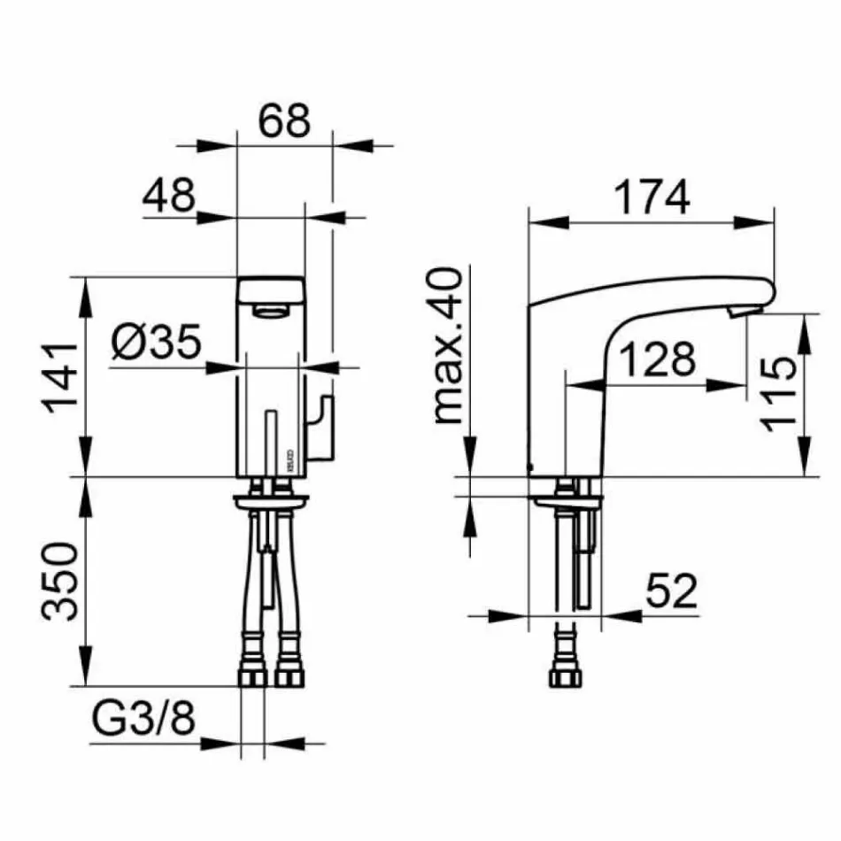 Mixer Modern Basin me Sensor Infrared në Metal të Kromuar - Gonzo Viadurini