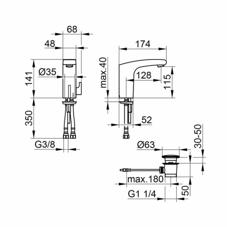 Mixer Modern Basin me Sensor Infrared në Metal të Kromuar - Gonzo Viadurini
