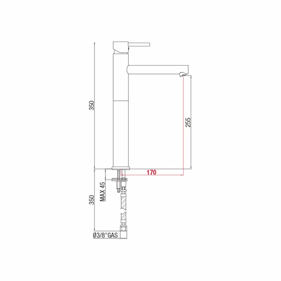 Përzierës i Pellgut të Zgjatur në Tunxh Pa Drain Prodhuar në Itali - Ermia Viadurini