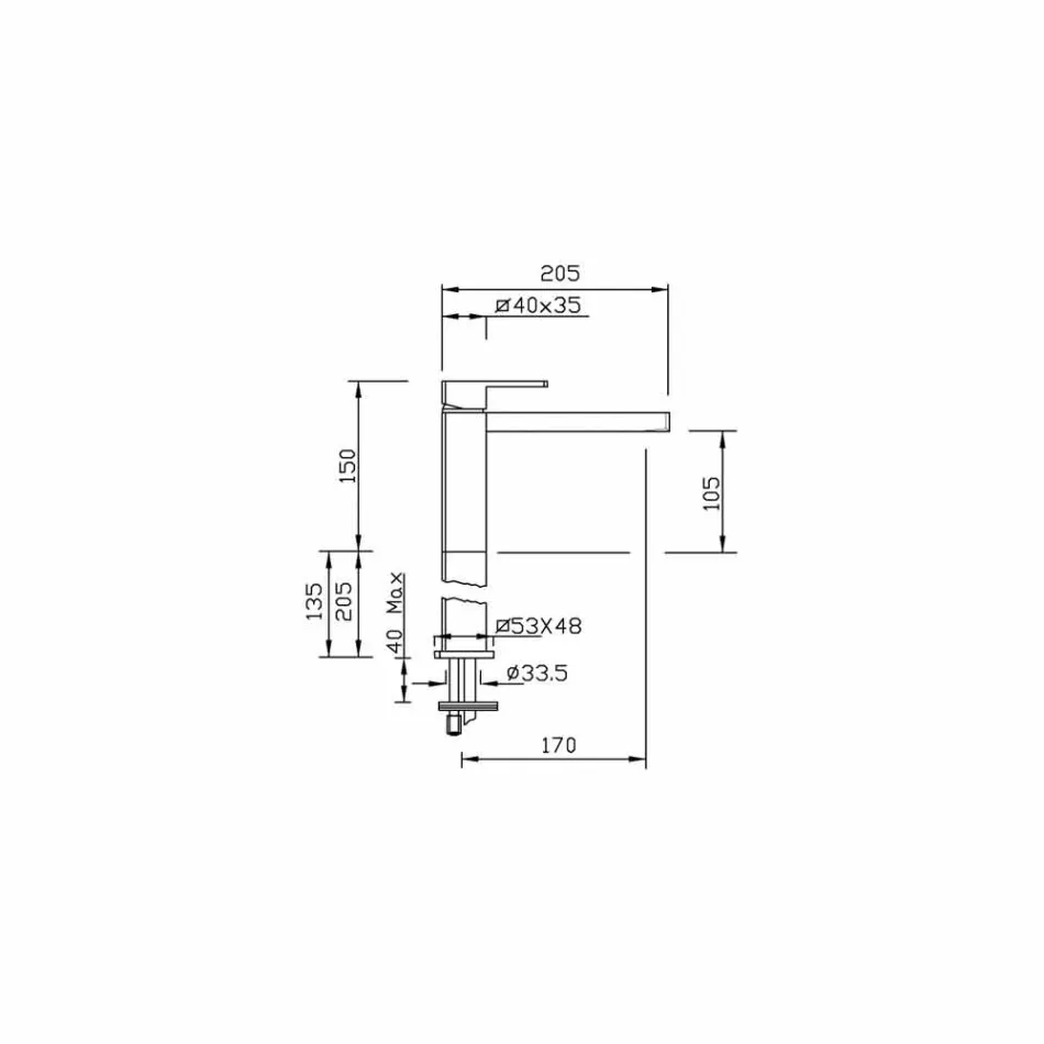 Mikser pellgu bronzi pa kullim prodhuar në Itali - Sika Viadurini