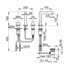 Mikser modern i lavamanit banjo metalike me tre vrima - Girino Viadurini