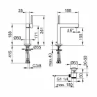 Mikser modern i lavamanit të banjës në metal të përfunduar me krom - Girino Viadurini
