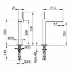 Mikser modern i lavamanit të banjës në metal të përfunduar me krom - Girino Viadurini