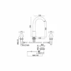 Mikser modern për lavaman me kullues në krom bronzi prodhuar në Itali - Liro Viadurini