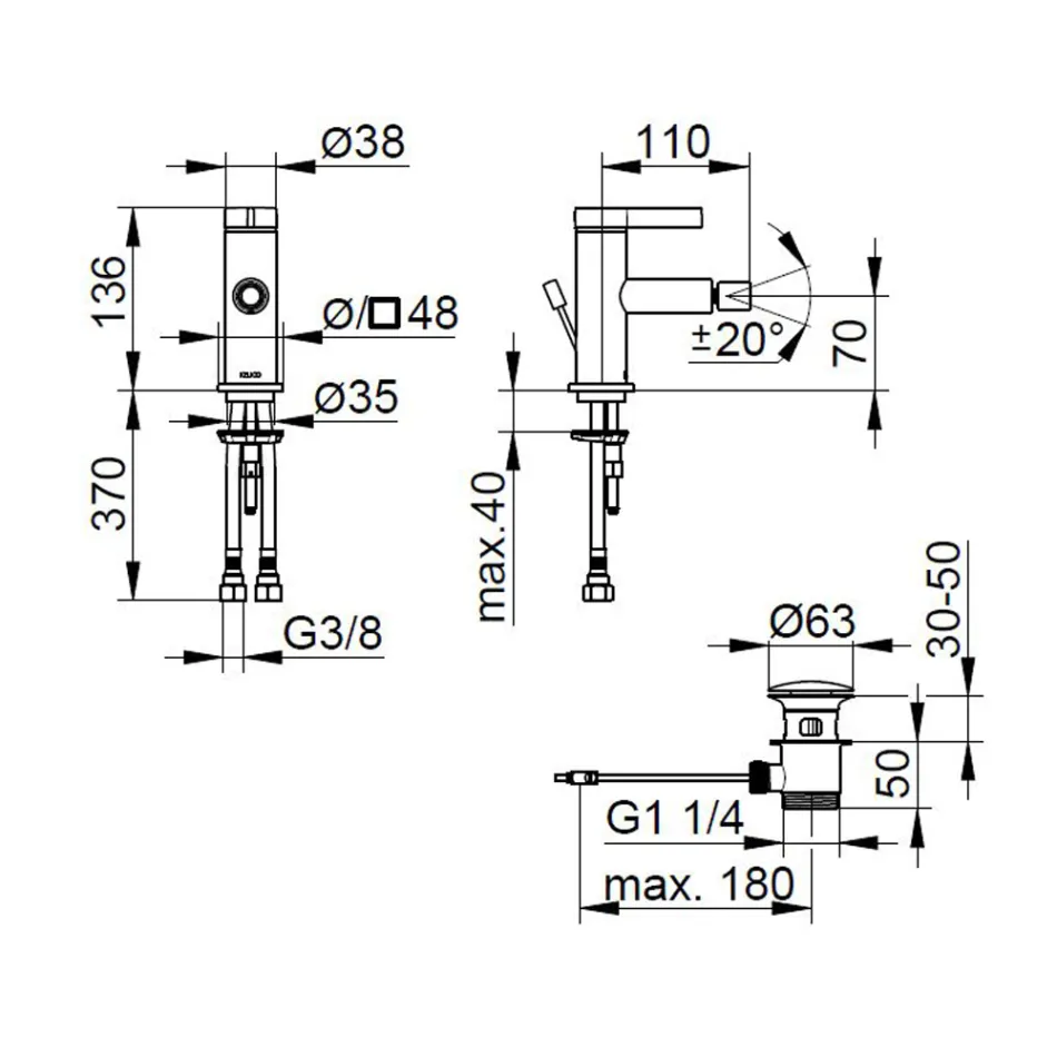 Mikser bidete me një levë me dizajn klasik bronzi i kromuar - artemisia Viadurini